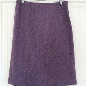 Ann Taylor LOFT Purple Tweed Wool Pencil Skirt
